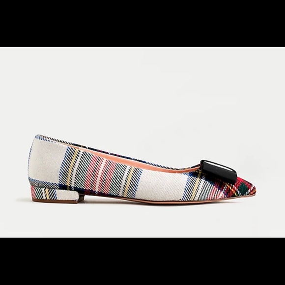 SOLD J. Crew Pointed-toe flats in snowy Stewart tartan - Picture 3 of 15